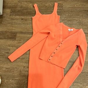Intermix midi tank dress with matching cardigan set - size xs